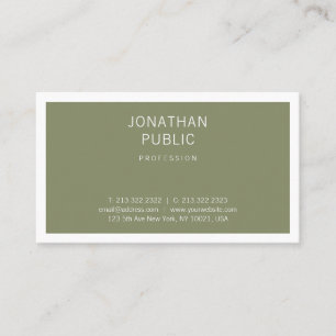 Trendy Minimalistic Design Sleek Plain Creative Business Card