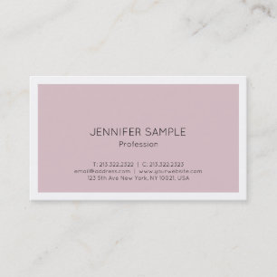 Trendy Minimalistic Modern Elegant Colour Plain Business Card