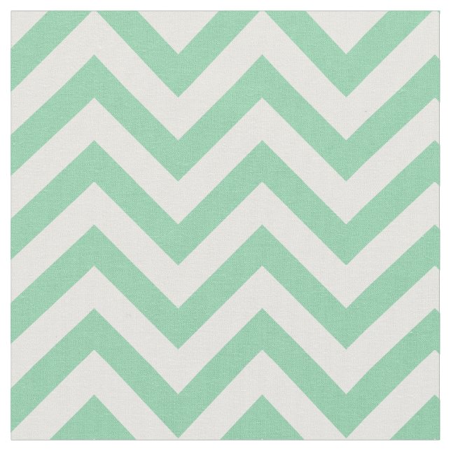 Trendy Mint Green Chevron Pattern Fabric (Close Up)