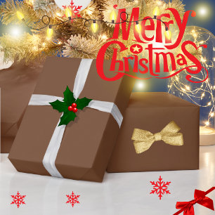 Trendy mix and match dark brown Christmas Wrapping Paper