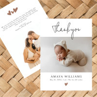 Trendy Mocha Hearts 2 Photo Modern Baby Shower