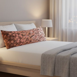 "Trendy Mocha Mousse Geometric 3D Cube  Body Cushion