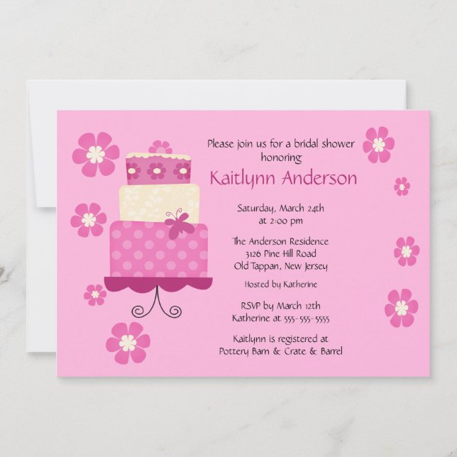 Trendy Mod Cake Bridal Shower Invitation (Front)