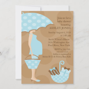 Trendy Mod Mum Boy Baby Shower Invitation
