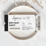 Trendy Modern 30th Birthday Party Ticket Invitation<br><div class="desc">Trendy Modern 30th Birthday Party Ticket Invitation</div>