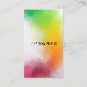 Trendy Modern Abstract Art Elegant Colourful Business Card