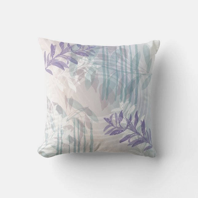 Trendy Modern Abstract Floral botanical Cushion (Front)
