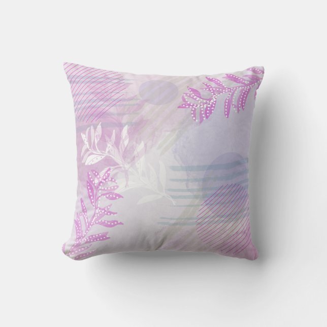 Trendy Modern Abstract Floral botanical Cushion (Front)