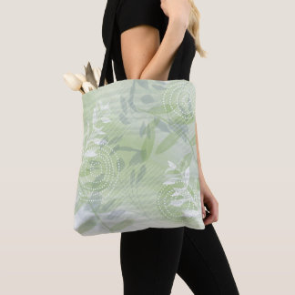 Trendy modern abstract floral botanical leaf tote bag