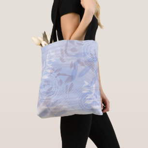 Trendy modern abstract floral botanical leaf tote bag