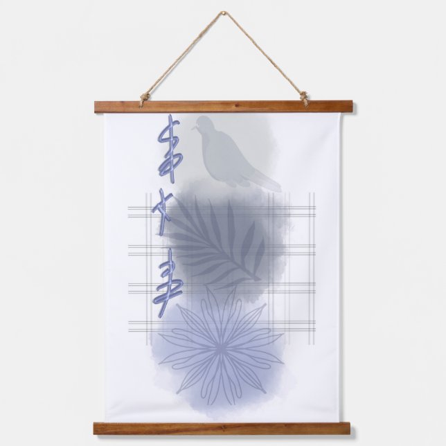 Trendy modern Abstract floral Hanging Tapestry (Front)