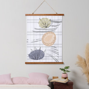 Trendy modern Abstract floral Hanging Tapestry