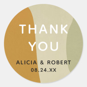 Trendy Modern Abstract Minimalist Simple Favour Classic Round Sticker