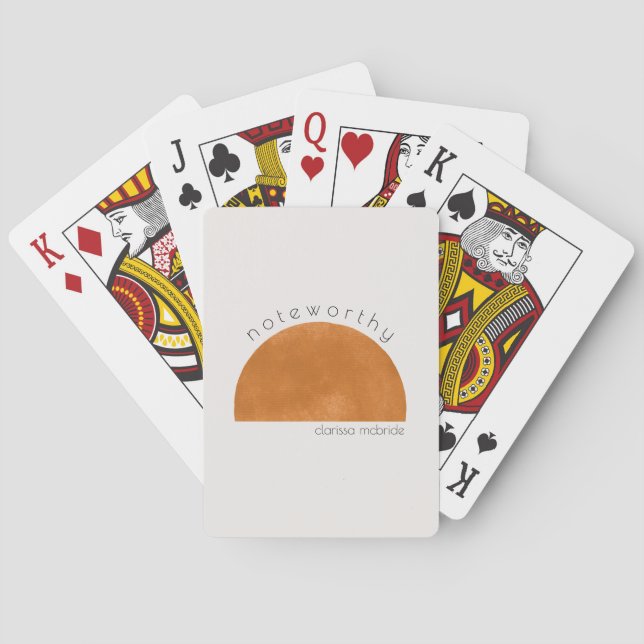 Trendy Modern Abstract Sun  Playing Cards (Back)