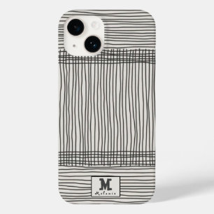 Trendy modern art lines Abstract minimal Monogram  Case-Mate iPhone 14 Case