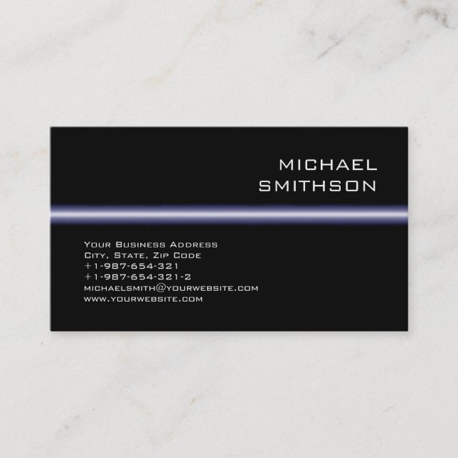 Trendy Modern Attractive Black Business Card (Front)