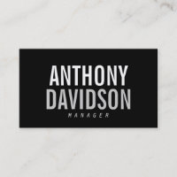 Trendy Modern Black Bold Text Business Card