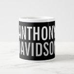 Trendy Modern Black Bold Text Large Coffee Mug<br><div class="desc">Do you think it is difficult to choose a design according to your own personality and tastes? Maybe this design makes your job easier. Look again,  this is definitely what you're looking for.</div>