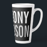 Trendy Modern Black Bold Text Latte Mug<br><div class="desc">Do you think it is difficult to choose a design according to your own personality and tastes? Maybe this design makes your job easier. Look again,  this is definitely what you're looking for.</div>
