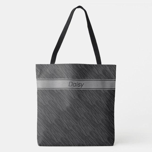 Trendy Modern Black Tote Bag (Front)