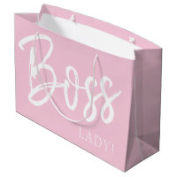 Trendy modern boss lady quote script blush pink
