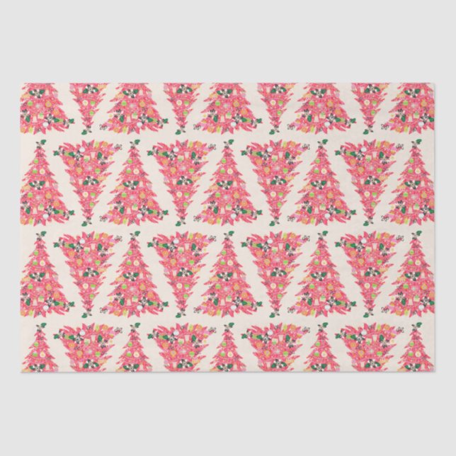 trendy modern bright colour festive christmas tree tissue paper (Front)