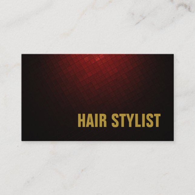 Trendy Modern Brownish Red Hair Stylist Business Card (Front)