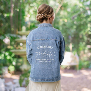 Trendy Modern Casual Graduation Personalized Denim Jacket
