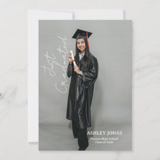 Trendy Modern Casual Photo Graduation Invitation