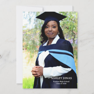 Trendy Modern Casual Photo Graduation Invitation
