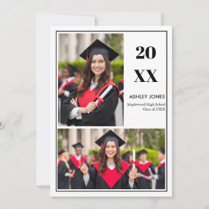 Trendy Modern Casual Photo Graduation Invitation