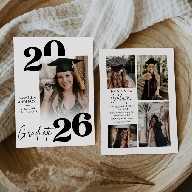 Trendy Modern Casual Photo Graduation Invitation (Creator Uploaded)