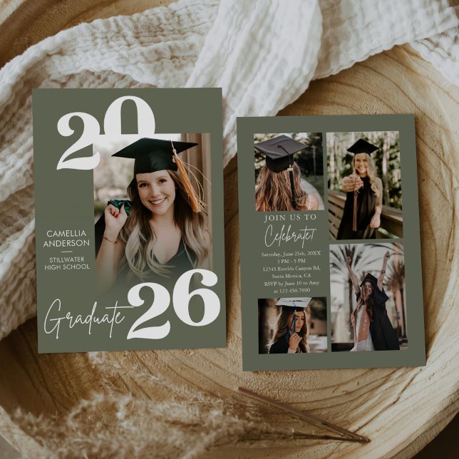Trendy Modern Casual Photo Graduation Invitation (Creator Uploaded)