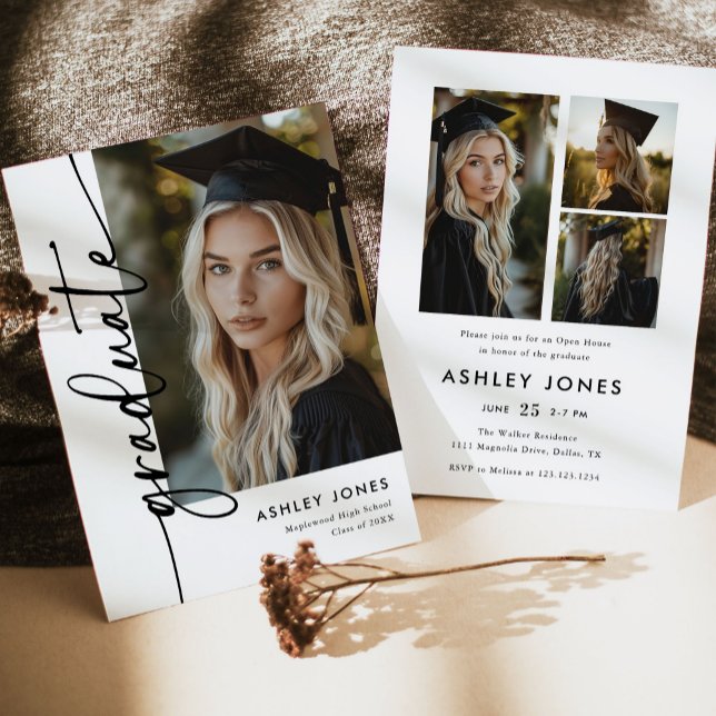 Trendy Modern Casual Photo Graduation Invitation (Creator Uploaded)