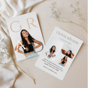 Trendy Modern Casual Photo Graduation Invitation