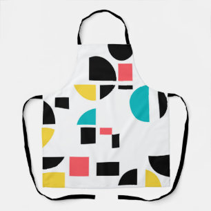 Trendy, modern, cheerful, fun geometric pattern apron