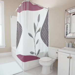 Trendy Modern Chic Abstract Botanical Shower Curtain