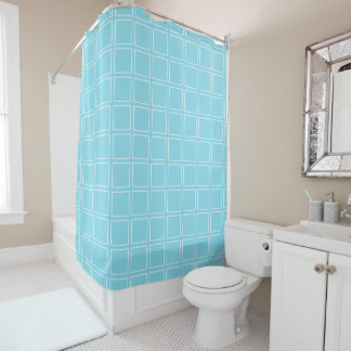 Trendy Modern Chic Blue and White Shower Curtain