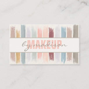Trendy Modern Chic Brushstrokes Makeup Artist Business Card