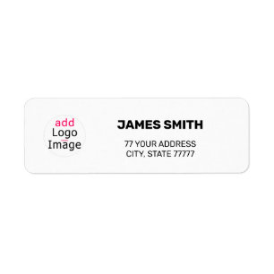 Trendy Modern Chic Custom White Return Address
