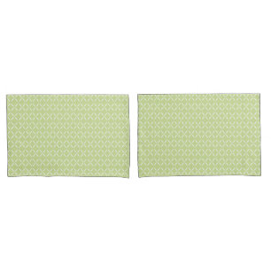 Trendy Modern Chic green and white Flowers  Pillowcase