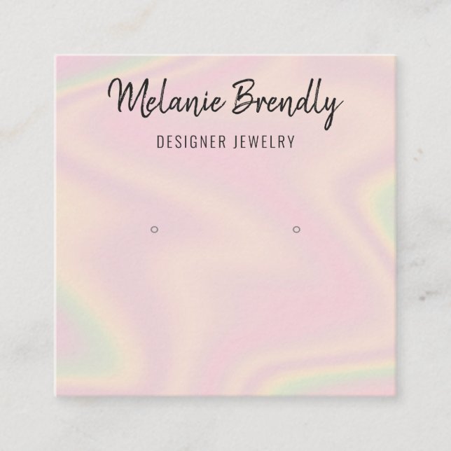 Trendy Modern Chic Name Jewellery Earring Display  Square Business Card (Front)
