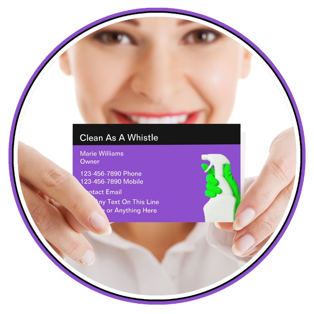 Trendy Modern Cleaning Service Business Cards  (Creator Uploaded)