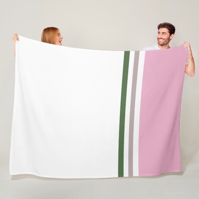 Trendy Modern colour block and Stripes  Fleece Blanket (In Situ)