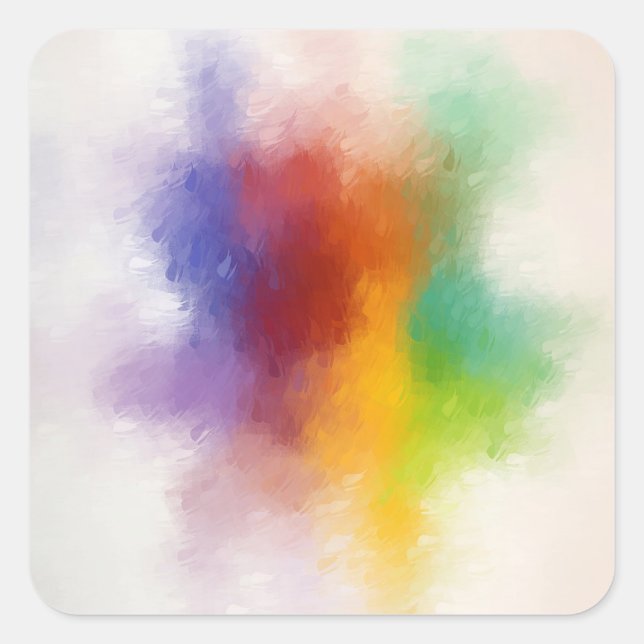 Trendy Modern Colourful Abstract Art Blank Templat Square Sticker (Front)