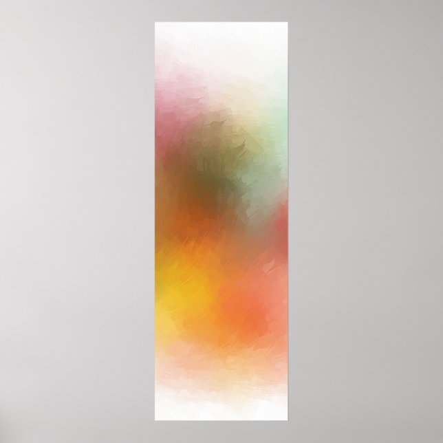 Trendy Modern Colourful Abstract Art Red Yellow Poster (Front)