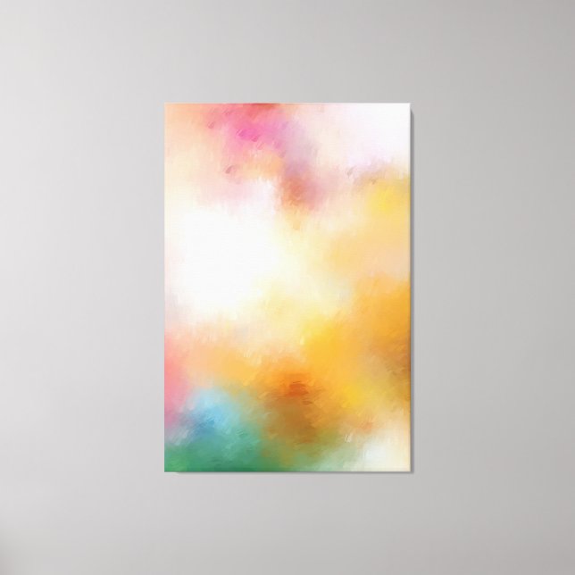 Trendy Modern Colourful Abstract Red Yellow Blue Canvas Print (Front)