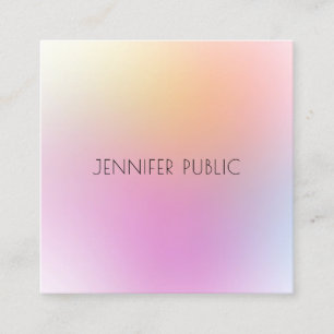 Trendy Modern Colourful Design Template Elegant Square Business Card