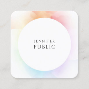 Trendy Modern Colourful Elegant Minimalist Templat Square Business Card
