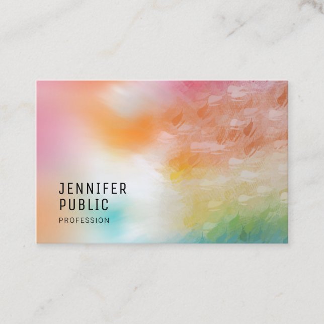 Trendy Modern Colourful Elegant Template Classy Business Card (Front)